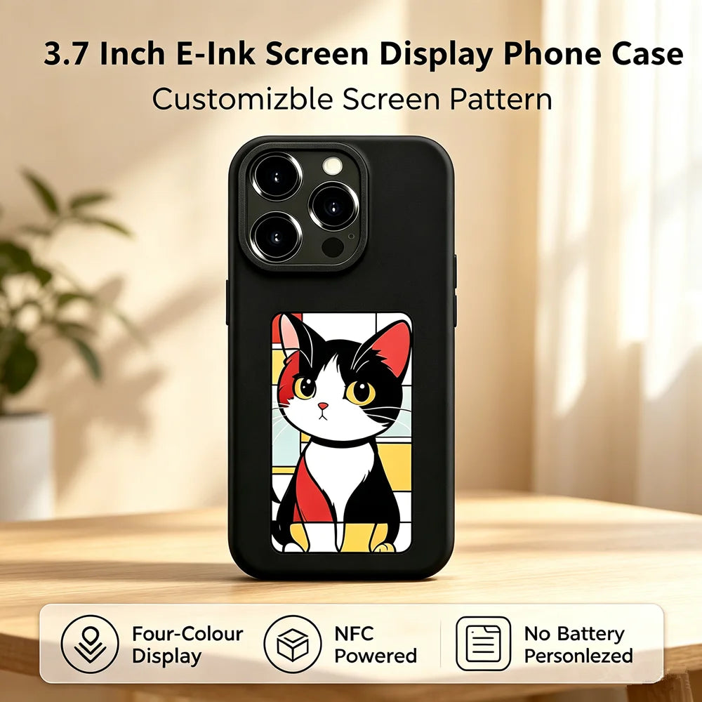 NFC E-Ink Phone Case For iPhone – DIY 4-Color Display