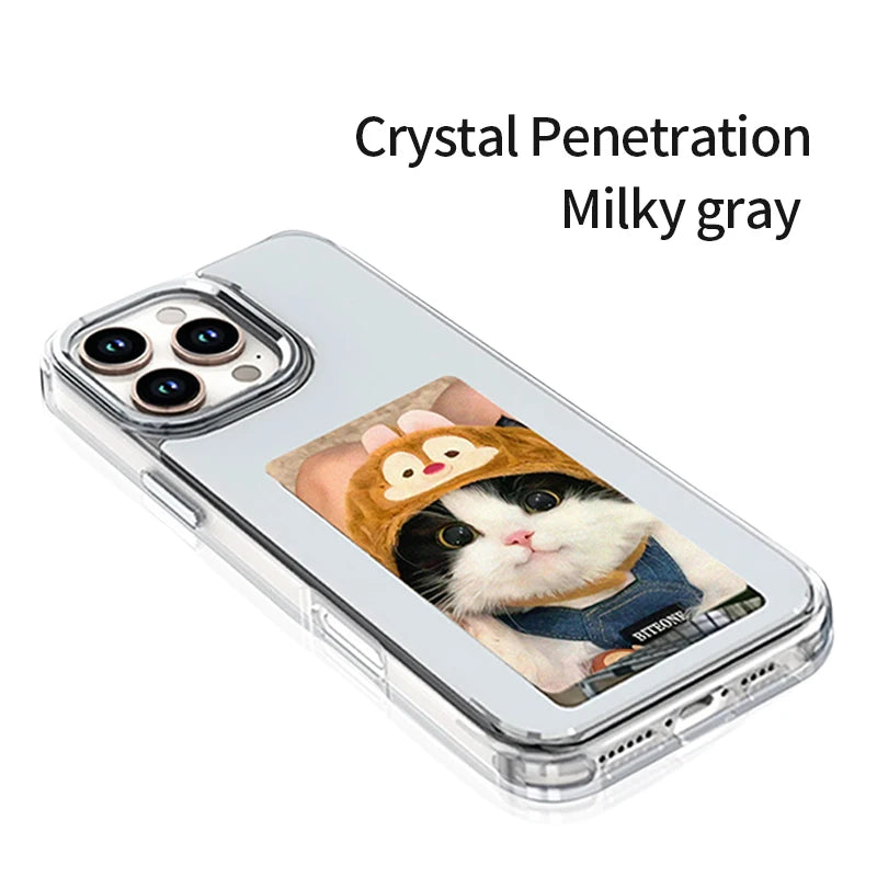 3.97 white-Crystal Color NFC E-Ink Phone Case For iPhone – DIY 4-Color Display