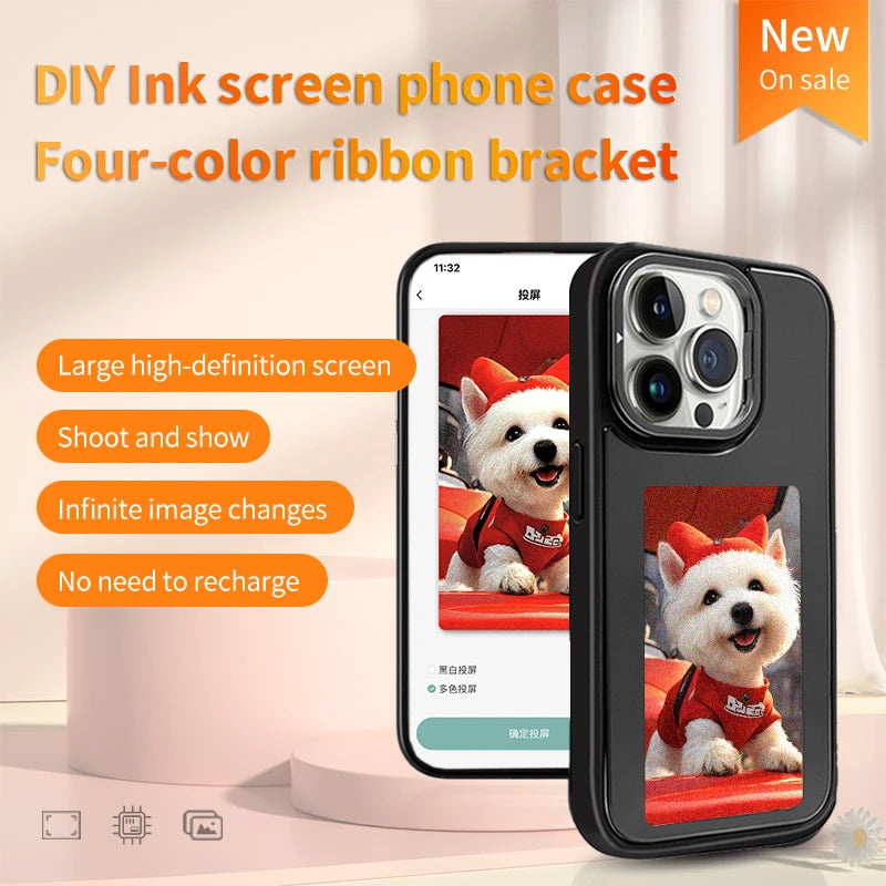 NFC E-Ink Phone Case For iPhone – DIY 4-Color Display