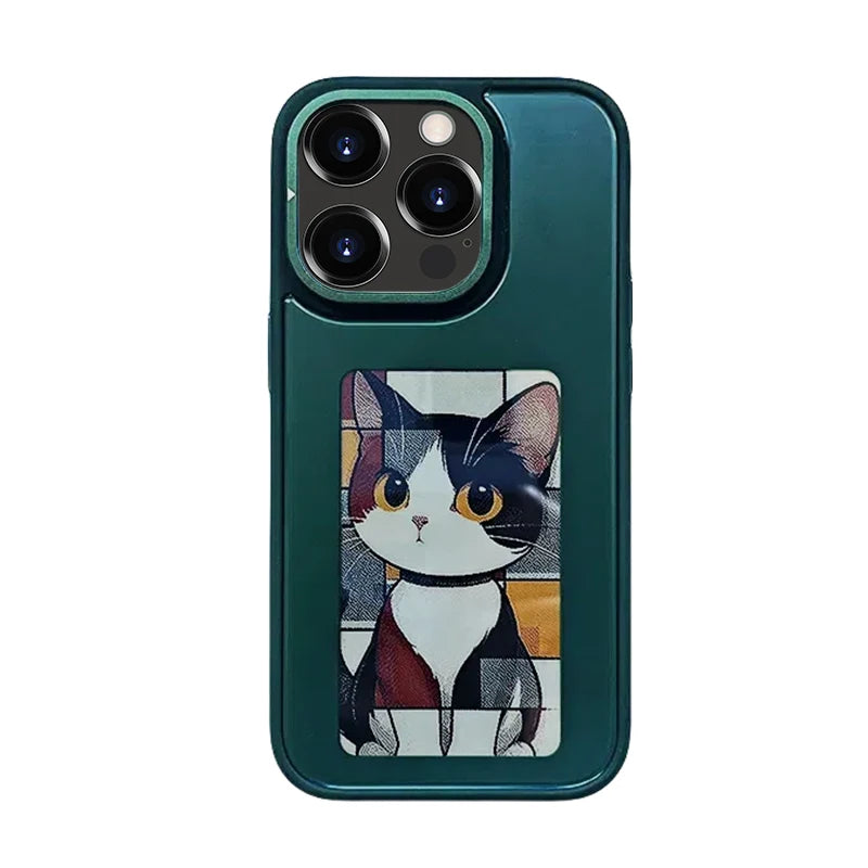 3.7 green Color NFC E-Ink Phone Case For iPhone – DIY 4-Color Display