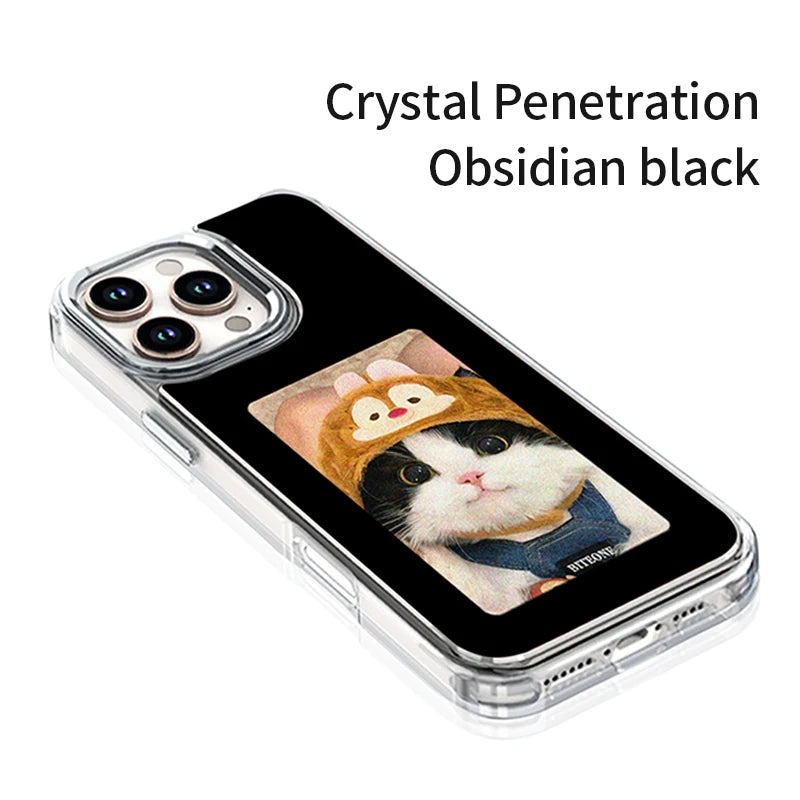 3.97 Black-Crystal Color NFC E-Ink Phone Case For iPhone – DIY 4-Color Display